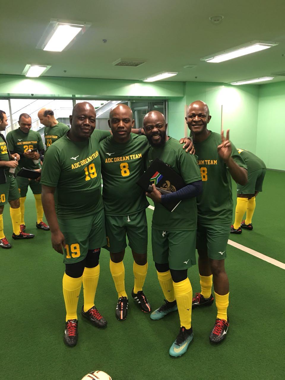 His Excellency Ambassador Thulani Dlomo, with the Ambassador of Bernin and Botshwa.